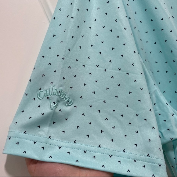 NWT Callaway Men’s XL Short Sleeve Golf Polo Aqua Blue Collar Performance - Picture 3 of 9